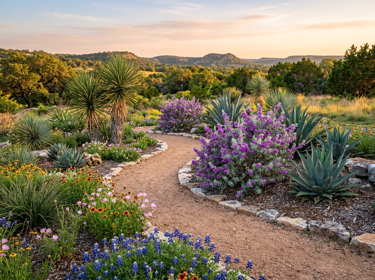 Native plant garden installation in West Lake Hills